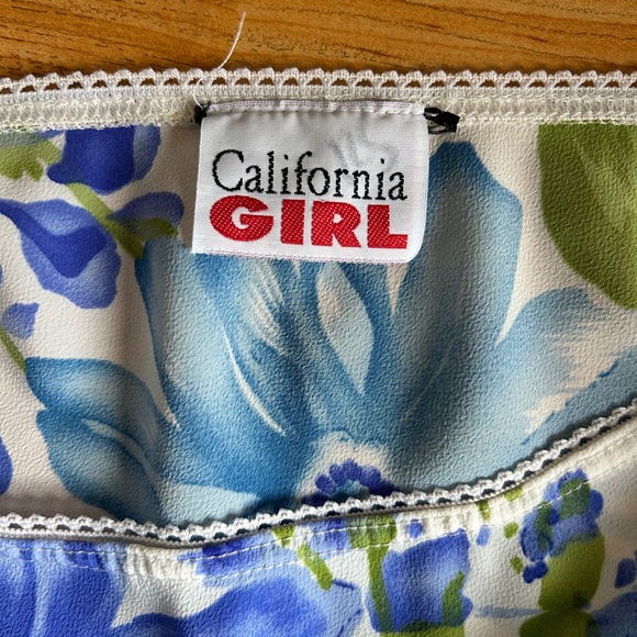 Vintage Blue Floral Midi Skirt - Picture 3 of 3